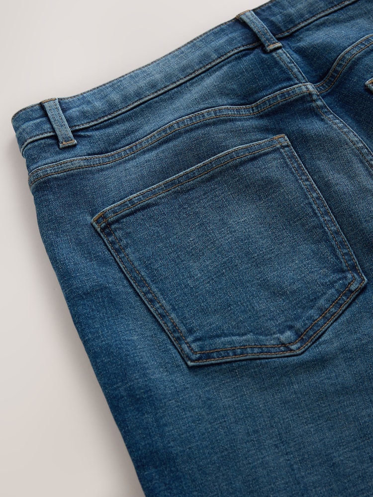 Mid Blue Crosshatch Slim Fit Classic Stretch Jeans - Image 10 of 10