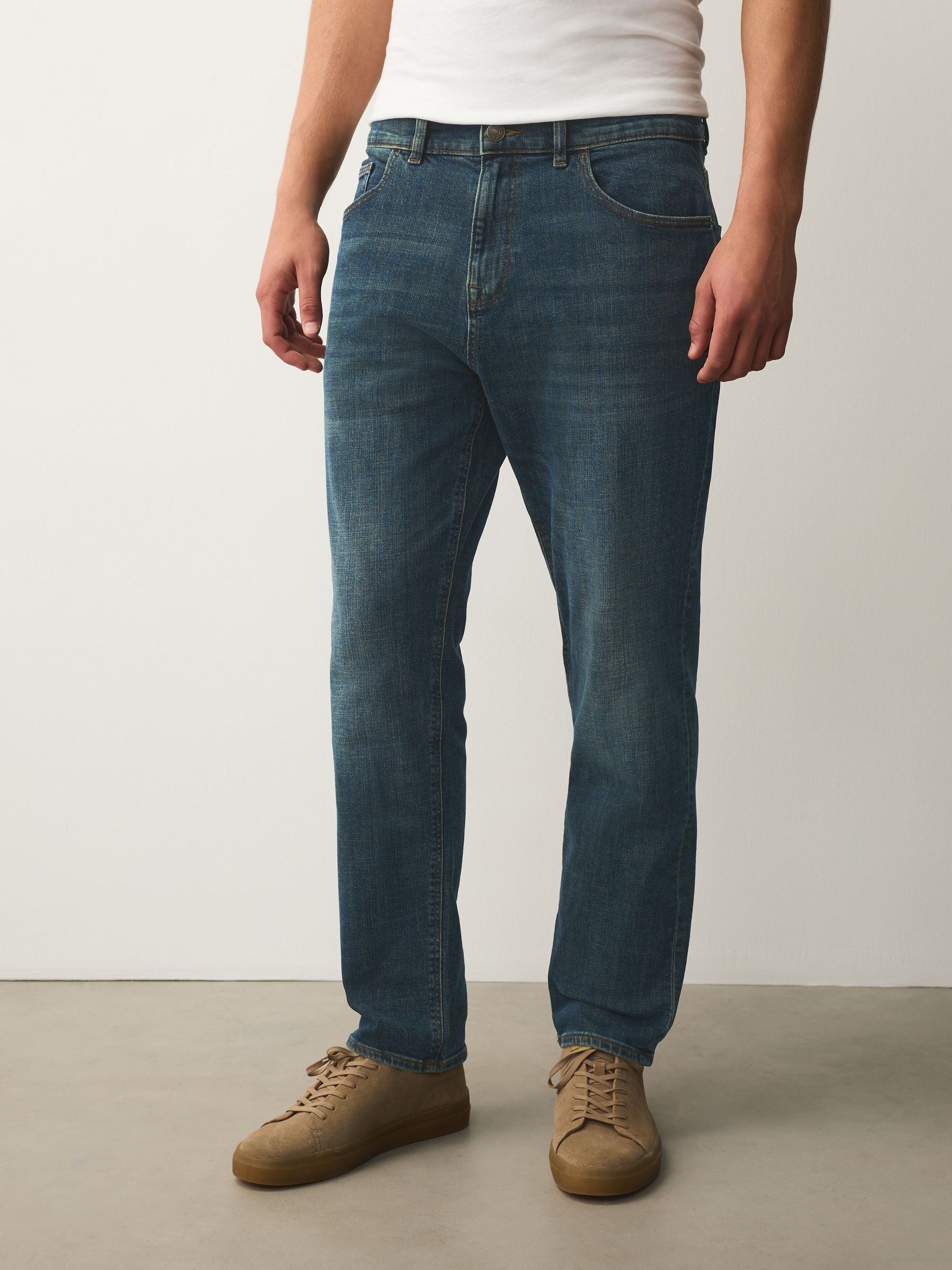 Buy Blue/Green Tint Crosshatch Slim Fit Classic Stretch Jeans from