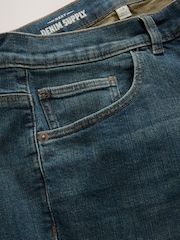 Blue/Green Tint Crosshatch Single Slim Fit Classic Stretch Jeans - Image 2 of 3