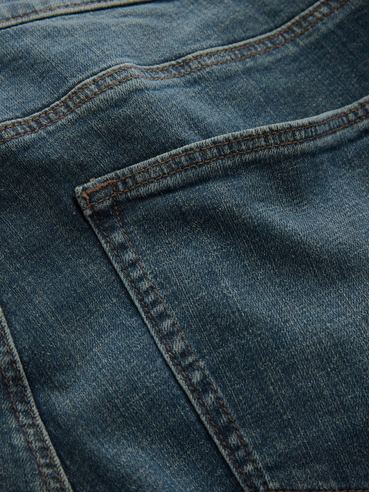 Blue/Green Tint Crosshatch Single Slim Fit Classic Stretch Jeans - Image 3 of 3 Blue/Green Tint Crosshatch Single Slim Fit Classic Stretch Jeans - Image 3 of 3