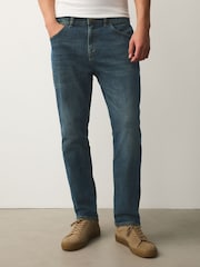 Կապույտ/կանաչ երանգի խաչաձև շտրիխ - Սովորական - Նուրբ դասական ձգվող ջինսեր - Պատկեր 7 11-ից