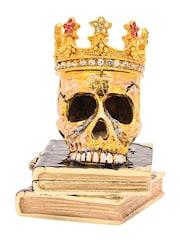 Widdop Gold Gothic Gold Skull with Crown Jewellery Box - Image 1 of 6