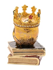Widdop Gold Gothic Gold Skull with Crown Jewellery Box - Image 3 of 6