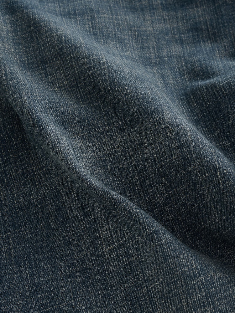 Blue/Green Tint Crosshatch Classic Stretch Relaxed Fit Jeans - Image 10 of 10