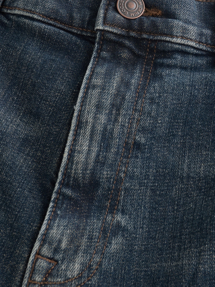 Blue/Green Tint Crosshatch - Κλασικό Ελαστικό Relaxed Fit Jeans - Εικόνα 2 από 4