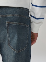 Blue/Green Tint Crosshatch Classic Stretch Relaxed Fit Jeans - Image 5 of 10