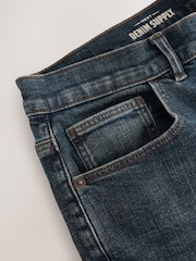 Blue/Green Tint Crosshatch Classic Stretch Relaxed Fit Jeans - Image 9 of 10