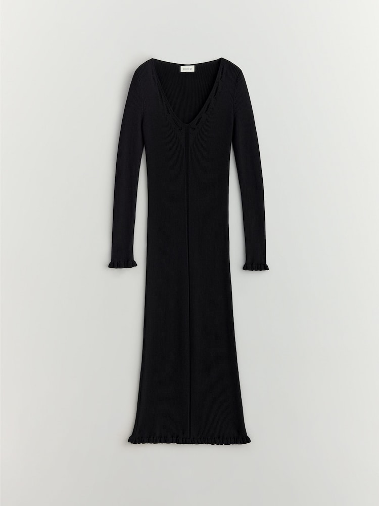 Buy BHOEM Black Knitted Long Sleeve Midi Dress from the Next UK online shop