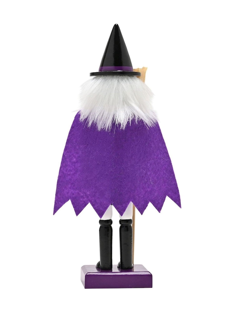 Widdop Purple Wooden Nutracker Witch 10 Ornament - Image 3 of 3 Widdop Purple Wooden Nutracker Witch 10 Ornament - Image 3 of 3