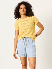 FatFace Yellow Sardine Knitted Pattern Top - Image 1 of 5