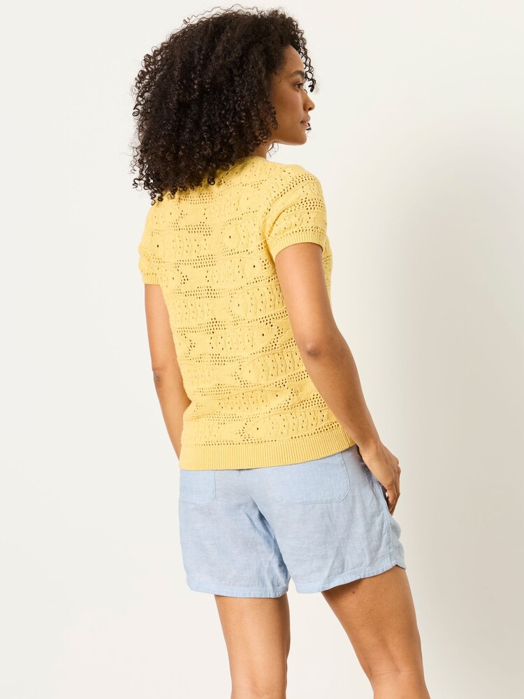 FatFace Yellow Sardine Knitted Pattern Top - Image 2 of 5