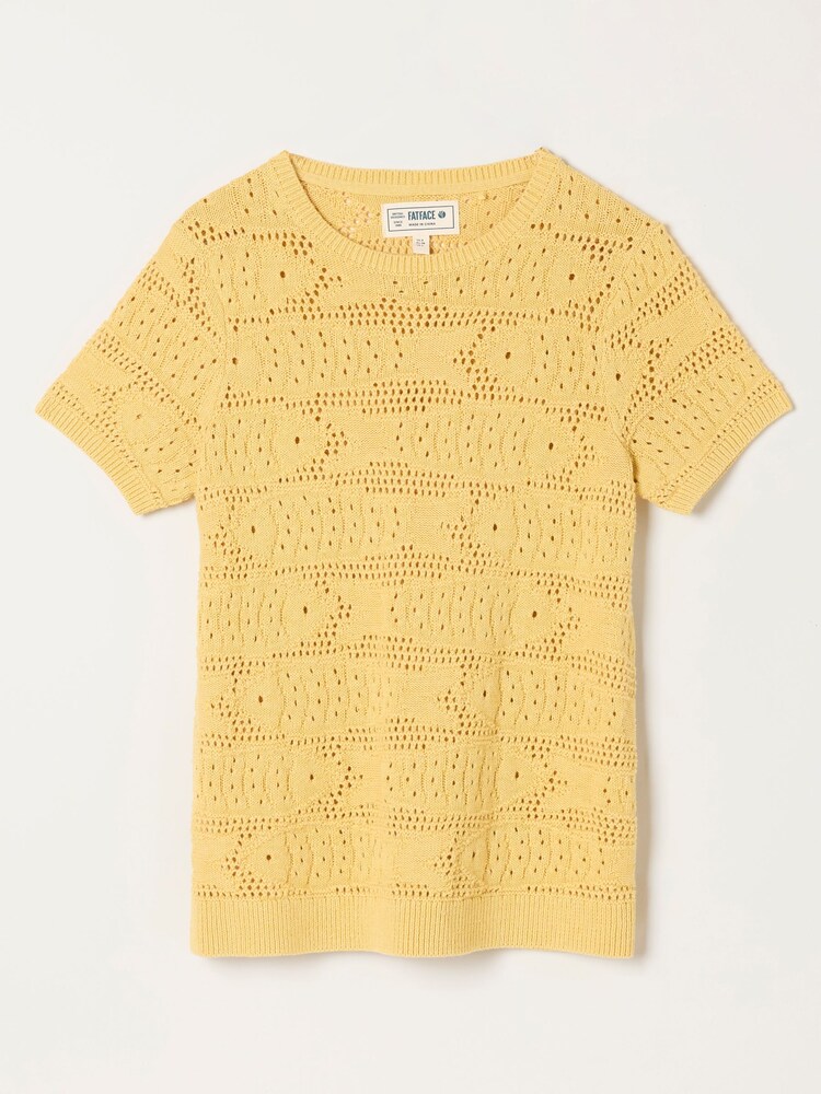 FatFace Yellow Sardine Knitted Pattern Top - Image 5 of 5