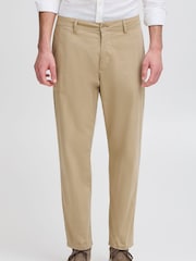 Casual Friday Brown Cfpepe Relaxed Fit Stretch Trousers - Image 1 of 8