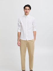 Casual Friday Brown Cfpepe Relaxed Fit Stretch Trousers - Image 3 of 8