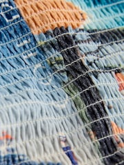 蓝色印花 - 抹胸围巾上衣 - 图片7 / 8