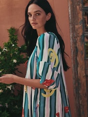 Eleanor Bowmer Multi Stripe 100% Cotton Beach Playsuit - Image 2 of 4