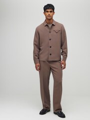 River Island Brown Button Up Soft Tailored Smart Overshirt - Image 2 of 4