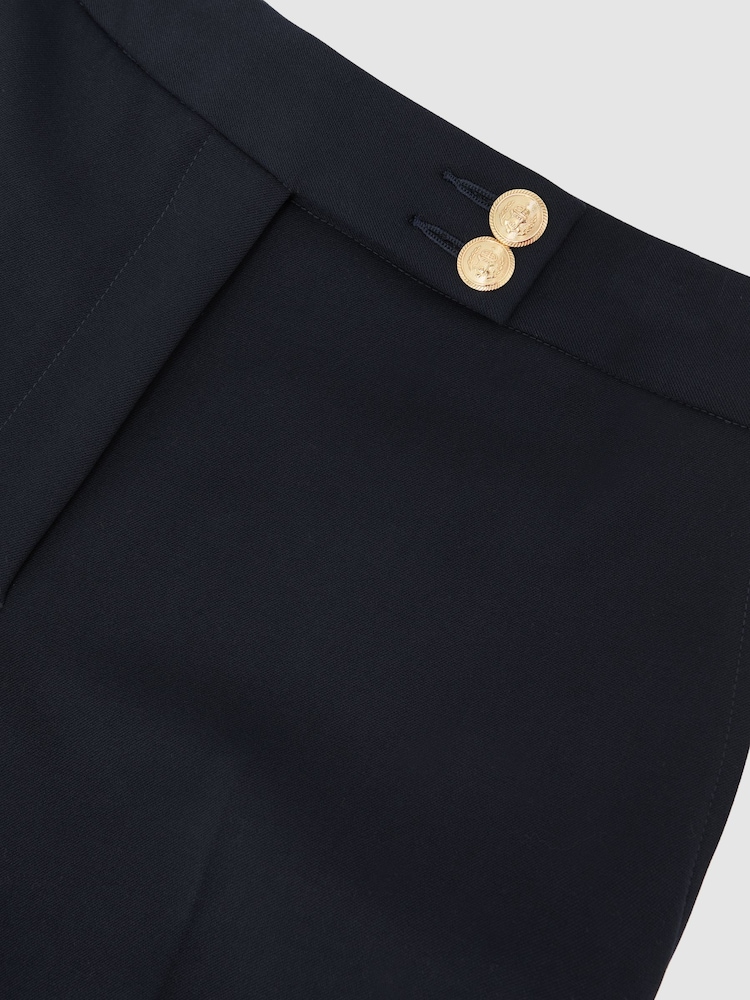 Reiss Navy Gabriel Tapered Button-Detail Trousers - Image 6 of 6 Reiss Navy Gabriel Tapered Button-Detail Trousers - Image 6 of 6