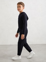 Reiss Navy Billings 9-13 yrs Merino Wool-Blend Cuffed Joggers - Image 3 of 5