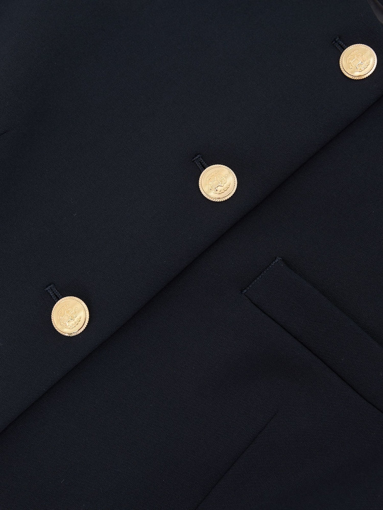 Reiss Navy Gabi Button-Through Longline Waistcoat - Image 7 of 7