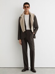 Reiss Brown Richard Suit Trousers - Image 1 of 6