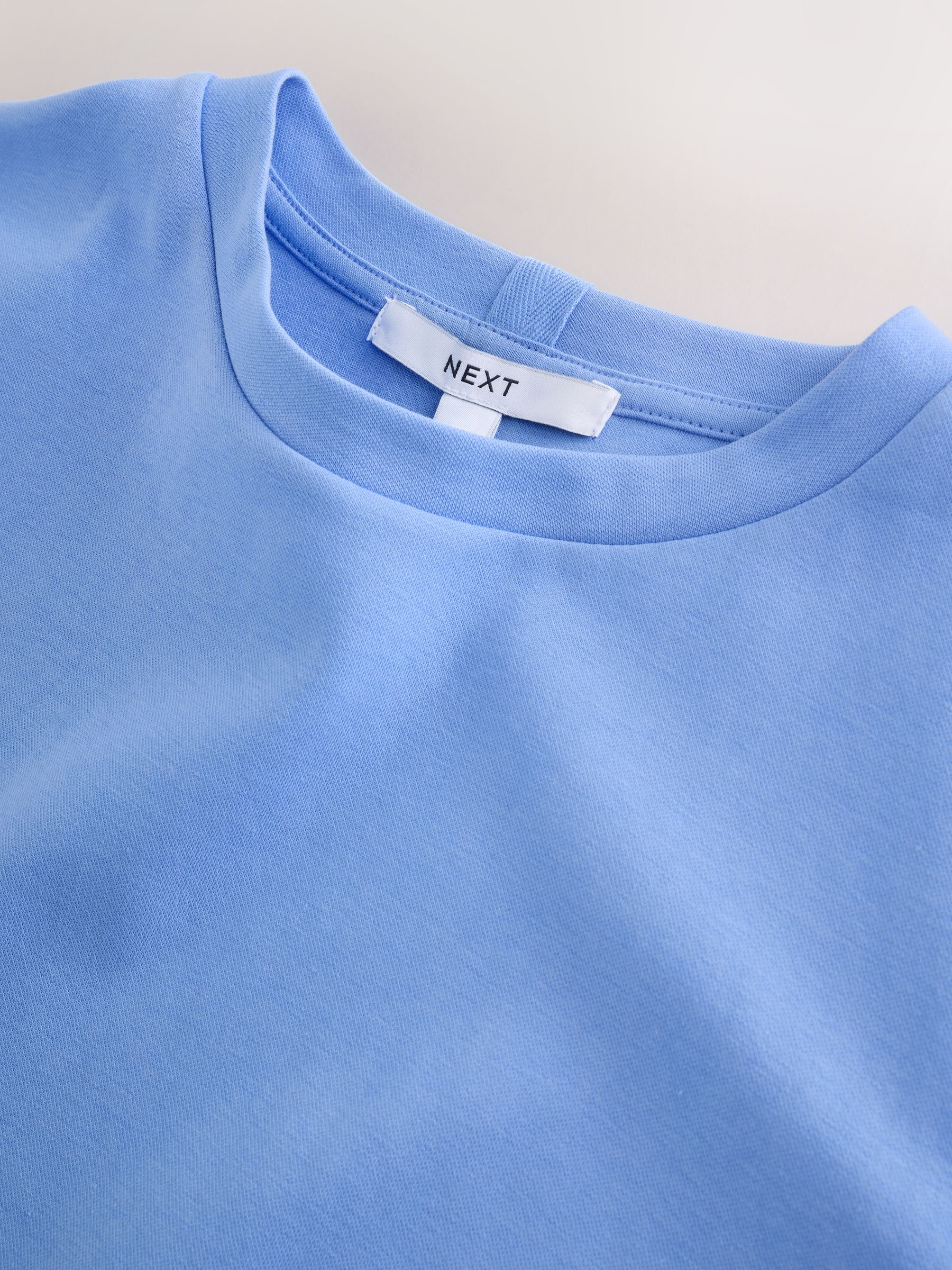 Buy Light Blue Heavyweight Short Sleeve Crew Neck T-Shirt from