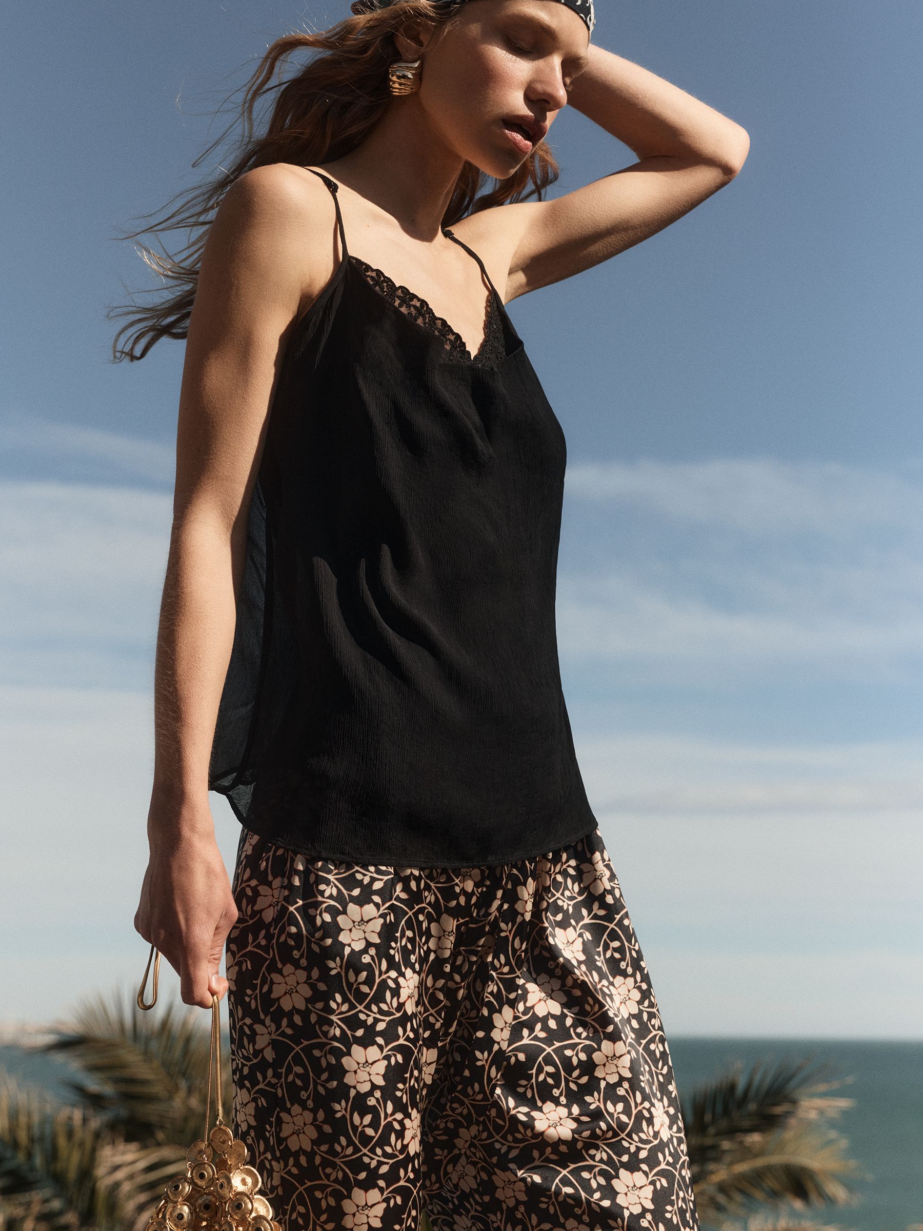 Buy BHOEM Black Drape Embroidered Cami Top from Next Netherlands