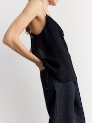 BHOEM Draped Embroidered Lingerie Black Top - Image 5 of 6