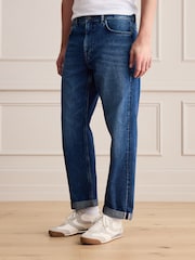 Blue Denim Straight Fit Signature Selvedge Denim Jeans - Image 1 of 7