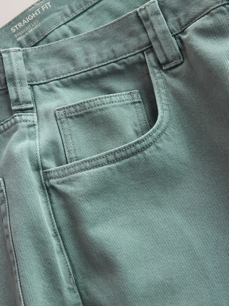 Sage Green Straight Fit Jeans - Image 8 of 8