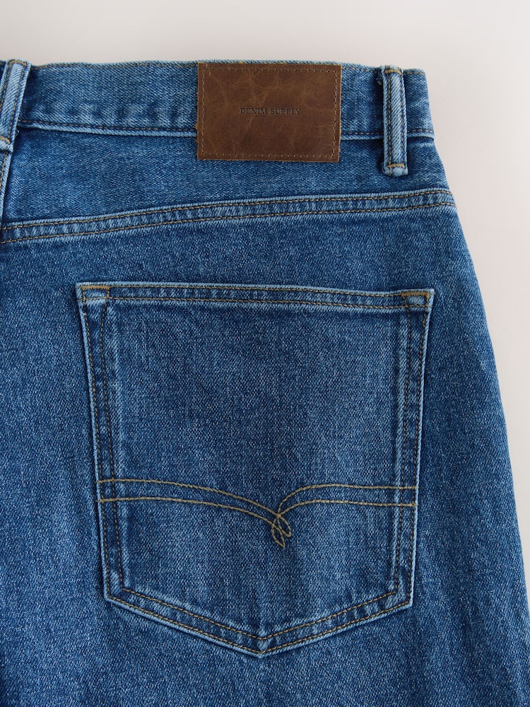 Mid Blue Denim Regular Tapered Fit Jeans - Image 11 of 11