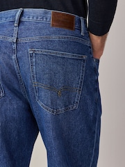 Mid Blue Denim Regular Tapered Fit Jeans - Image 6 of 11