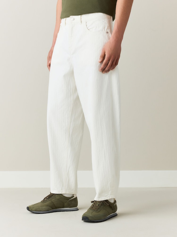 Ecru White Barrel Fit N. Premium Denim Jeans - Image 1 of 9