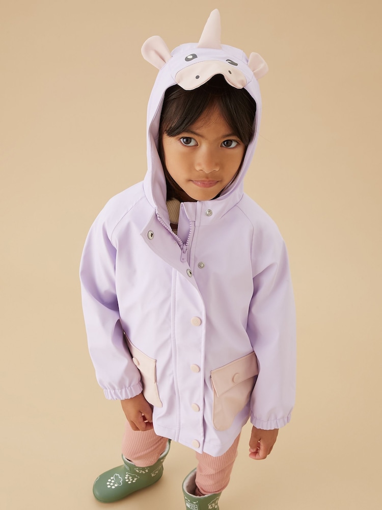 MORI Lilac Purple Unicorn Lined Waterproof Coat - Image 2 of 7 MORI Lilac Purple Unicorn Lined Waterproof Coat - Image 2 of 7