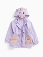 MORI Lilac Purple Unicorn Lined Waterproof Coat - Image 4 of 7