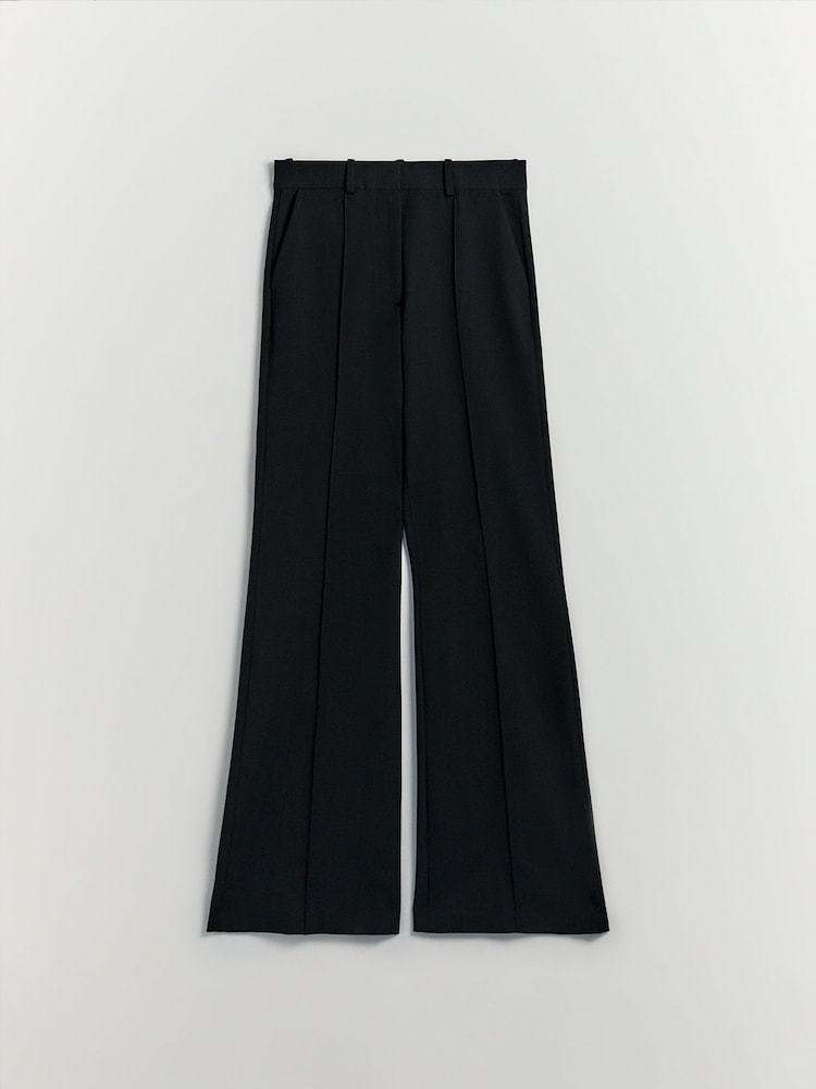 BHOEM Black Stretch Pintuck Flare Trousers - Image 8 of 8