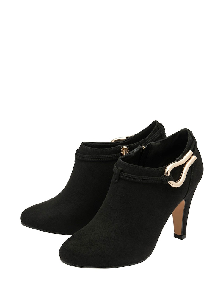 Lotus Black Heeled Shoe Boots - Image 2 of 4 Lotus Black Heeled Shoe Boots - Image 2 of 4