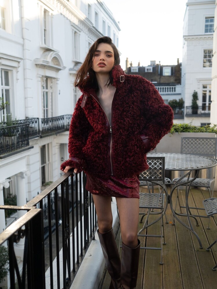 Amy Lynn Red Celeste Faux Shearling Coat - Image 1 of 9