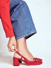 Vermelho - Boden Iris Snaffle Slingback Heels - Imagem 1 de 5