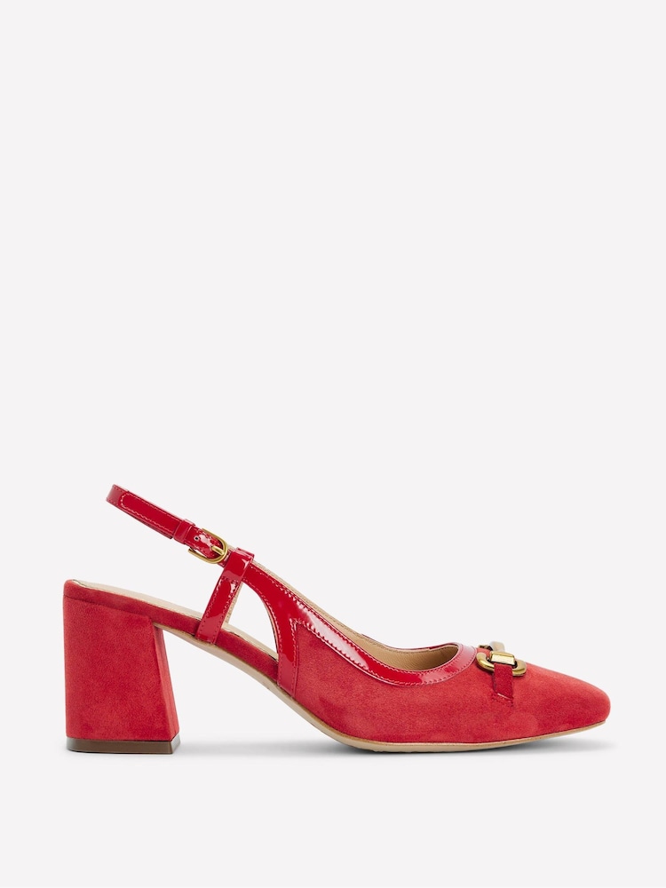 Vermelho - Boden Iris Snaffle Slingback Heels - Imagem 2 de 5