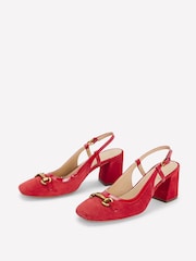 Vermelho - Boden Iris Snaffle Slingback Heels - Imagem 3 de 5