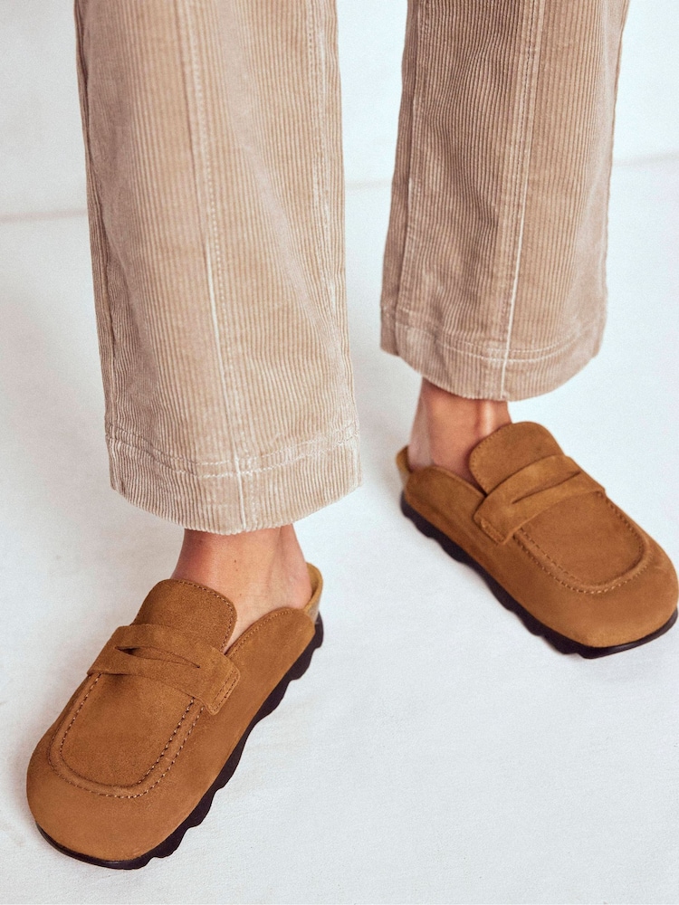 Boden Brown Suede Mule Clogs - Image 1 of 5
