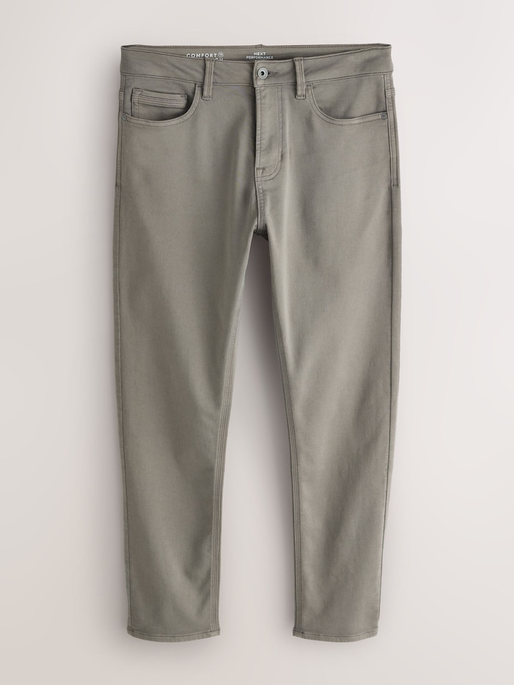 Taupe Brown Slim Fit Comfort Stretch Jeans - Image 1 of 5