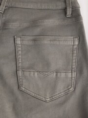 啡灰色 - 修身剪裁 - 舒適彈力牛仔褲 - 圖片 11，共 11