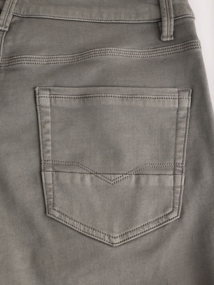 啡灰色 - 修身剪裁 - 舒適彈力牛仔褲 - 圖片 11，共 11