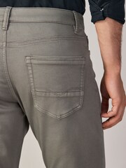 啡灰色 - 修身剪裁 - 舒適彈力牛仔褲 - 圖片 6，共 11