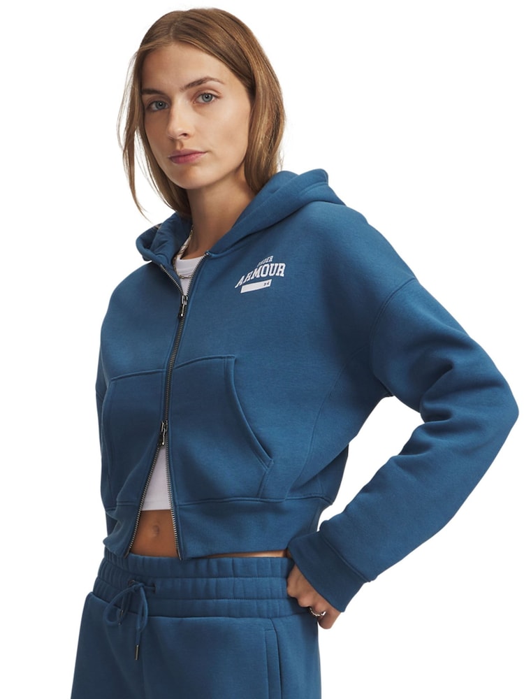 Under Armour Blue Icon Fleece Novelty Full Zip Hoodie - Image 1 of 3