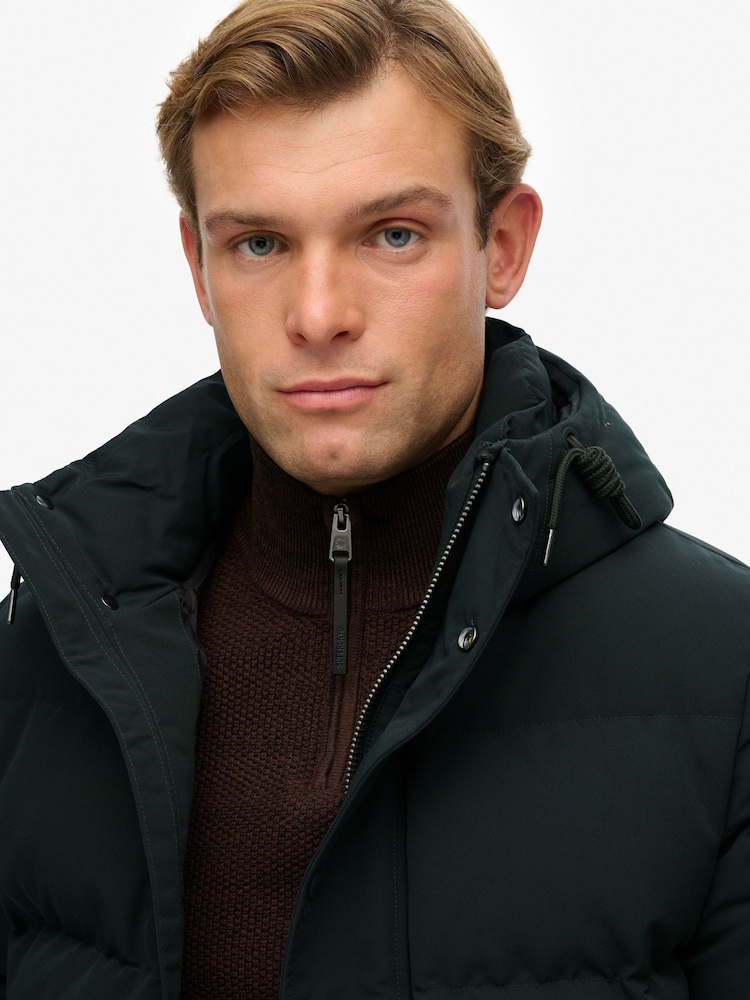 Superdry Green Everest Short Hooded Puffer Jacket - Image 6 of 6