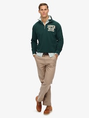 Superdry Green Vintage Athletic Zip Half-Zip Jumper - Image 3 of 6