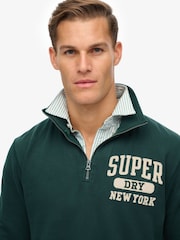Superdry Green Vintage Athletic Zip Half-Zip Jumper - Image 4 of 6